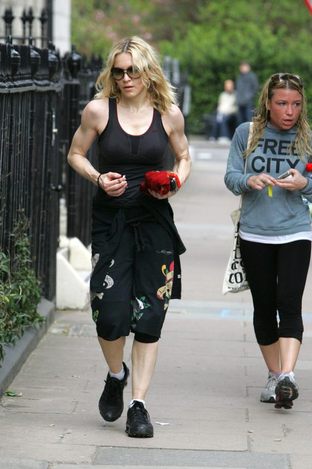  Madonna loves to keep fit and uses 1-2kg weights to keep her arms toned