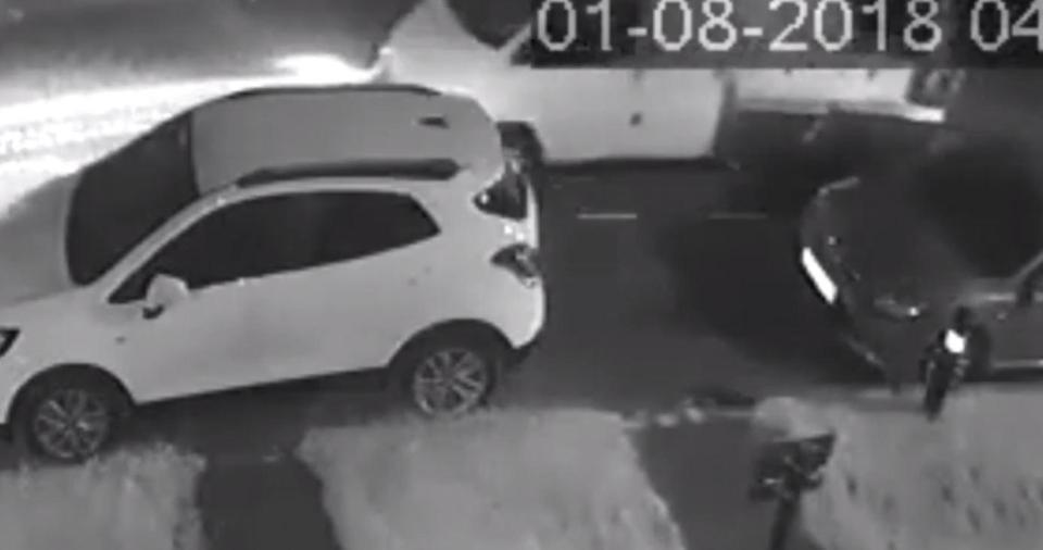  The truck was spotted on another camera driving past a car it later targeted