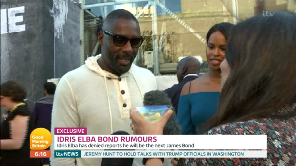  Idris addressed the rumours he was tipped to be the new Bond as he chatted to GMB this morning