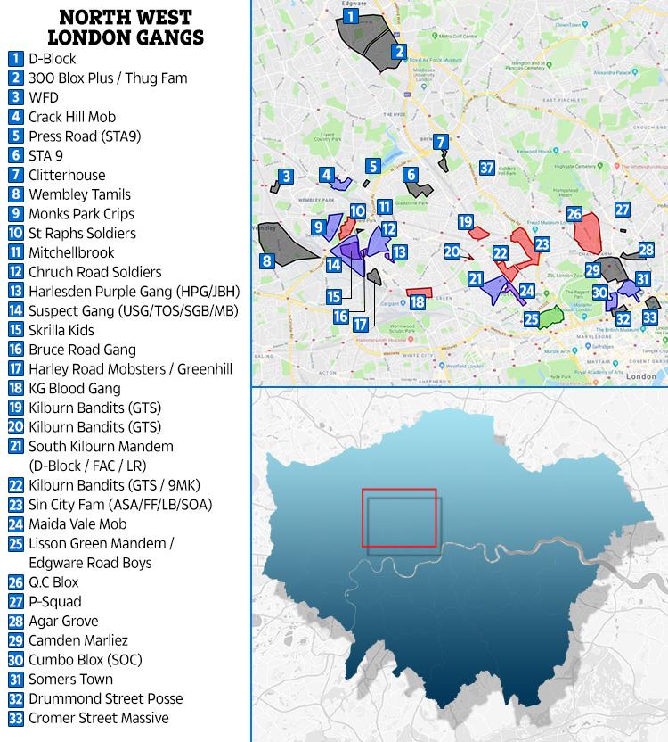 West London has around 35 gangs roaming the streets