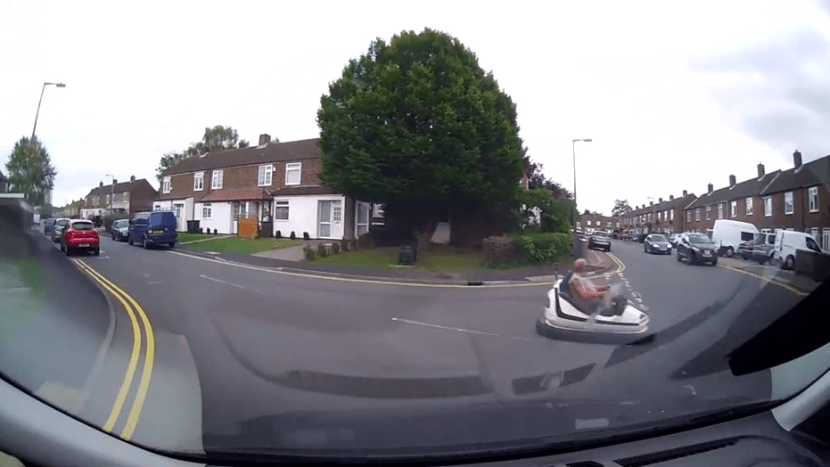 The fairground vehicle was spotted in Harlow, Bucks., on Wednesday evening