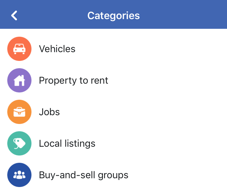  Facebook users can choose the property category when looking for a place to rent