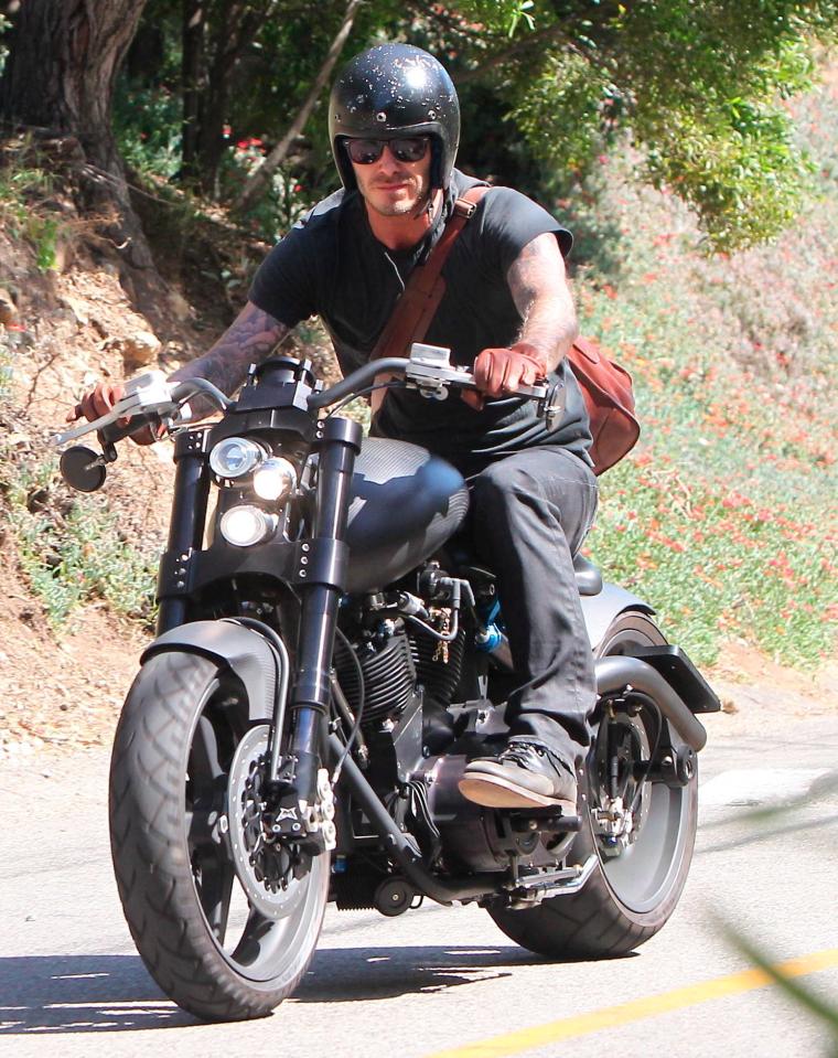  David seen riding around Malibu on his custom bike