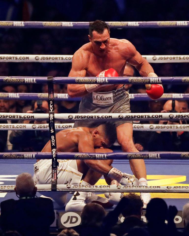 Anthony Joshua may have gfot the win against Wladimir Klitschko - but in the sixth round he was floored and looked out on his feet