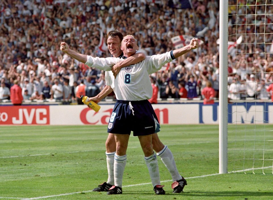  Paul Gascoigne won 57 caps in his decade as an England star, netting ten times