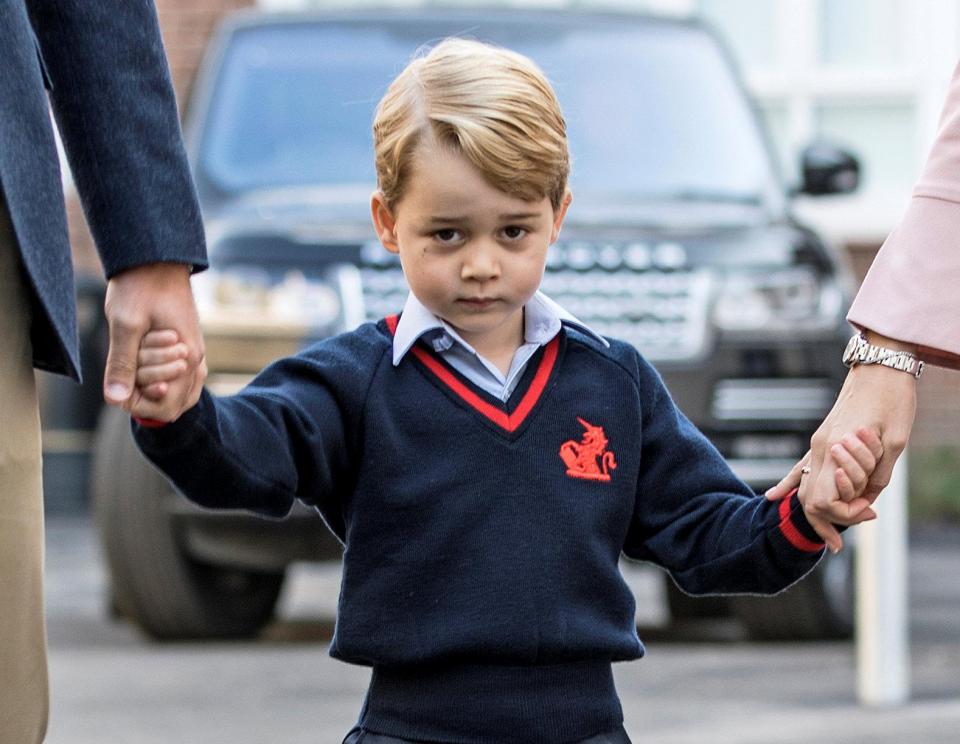  Prince George was photographed on his first day of school last year