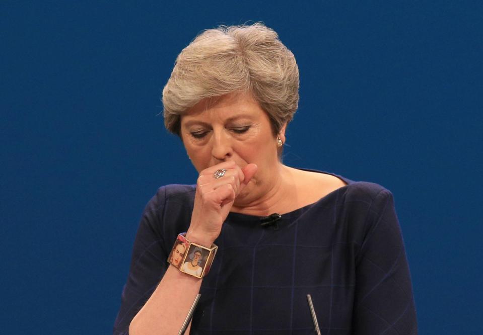  The PM struggled with a nasty cough during last year's conference speech