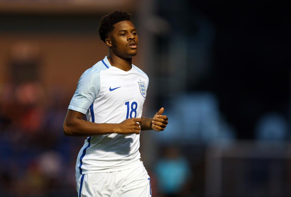  The pacy striker was promoted to the England under-21s team