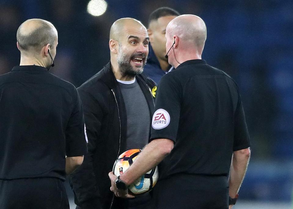  Guardiola was infuriated at tackles on his team in the FA Cup clash last season