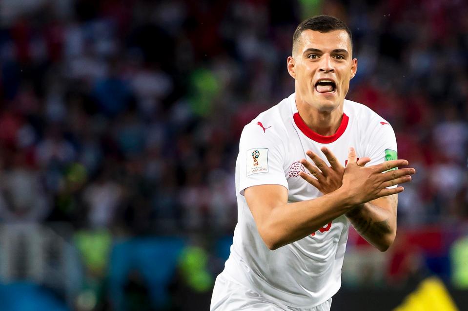  Arsenal team-mate Granit Xhaka used the celebration when he scored for Switzerland against Serbia at the World Cup