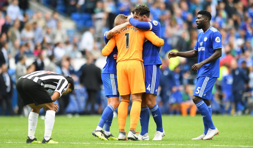  Cardiff have two points after also drawing with Huddersfield with Toon behind on one