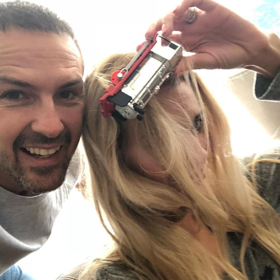  Christine McGuinness got her hair tangled in a toy train before a charity bash