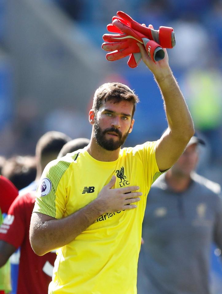  Liverpool keeper Alisson has impressed since arriving in the Prem from Roma this summer