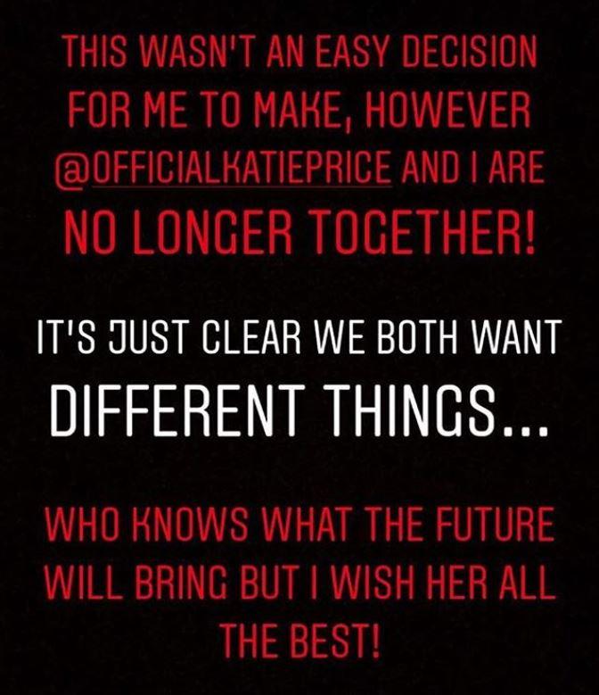  Kris announced the break-up on Instagram