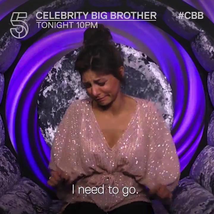  Roxanne in tears as she says she is leaving the Celebrity Big Brother house