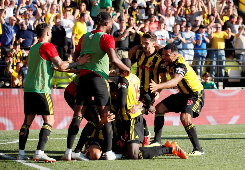  There were jubilant scenes as Watford took the lead and help on to maintain their 100 per cent record