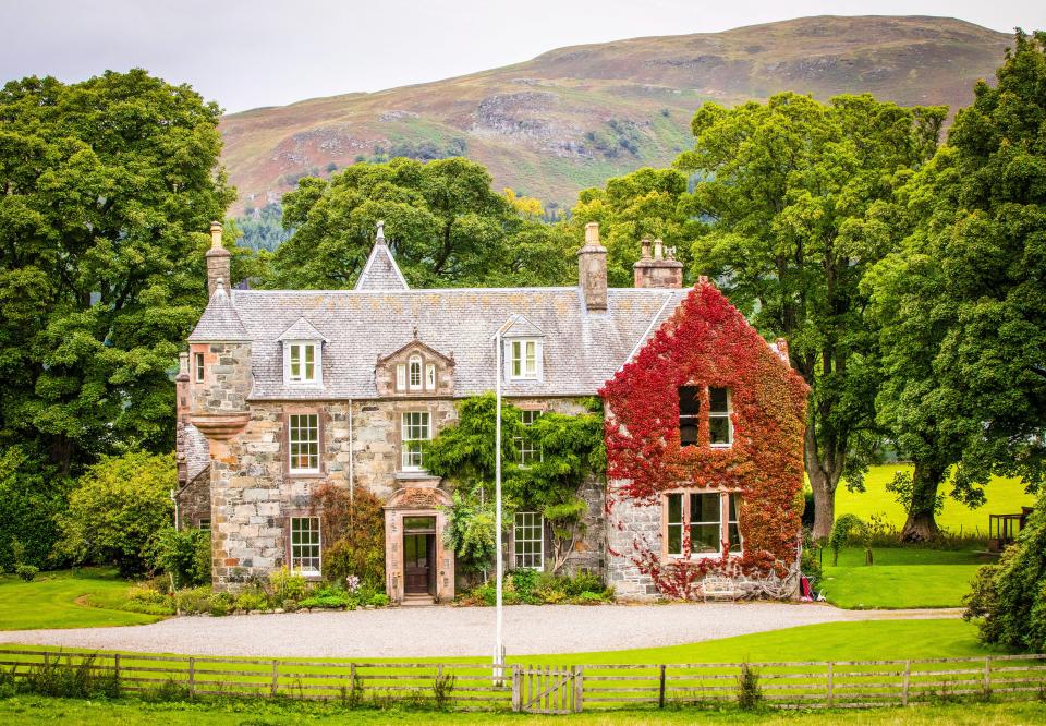  Virginia creeper has begun to turn red "unusually early" at a Scottish estate this year because of the warm weather