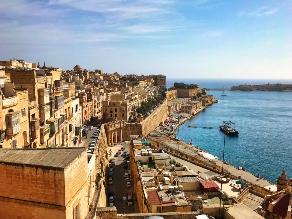  Residential area in the old town of Valletta which borders the entrance to the Grand Harbour