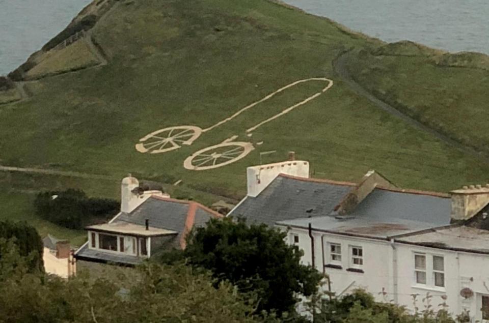  Vandals in Devon transformed a hillside bike artwork into a giant penis in 2018