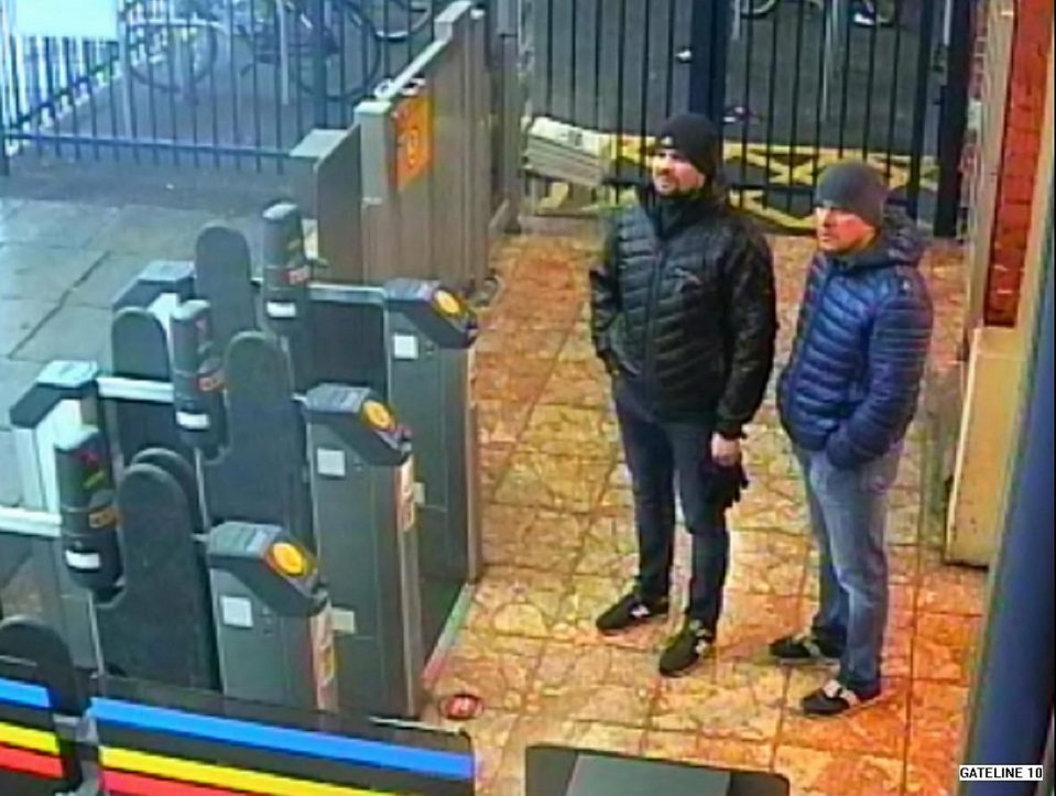  CCTV image of both suspects at Salisbury train station on Saturday, waiting to board a train back to London