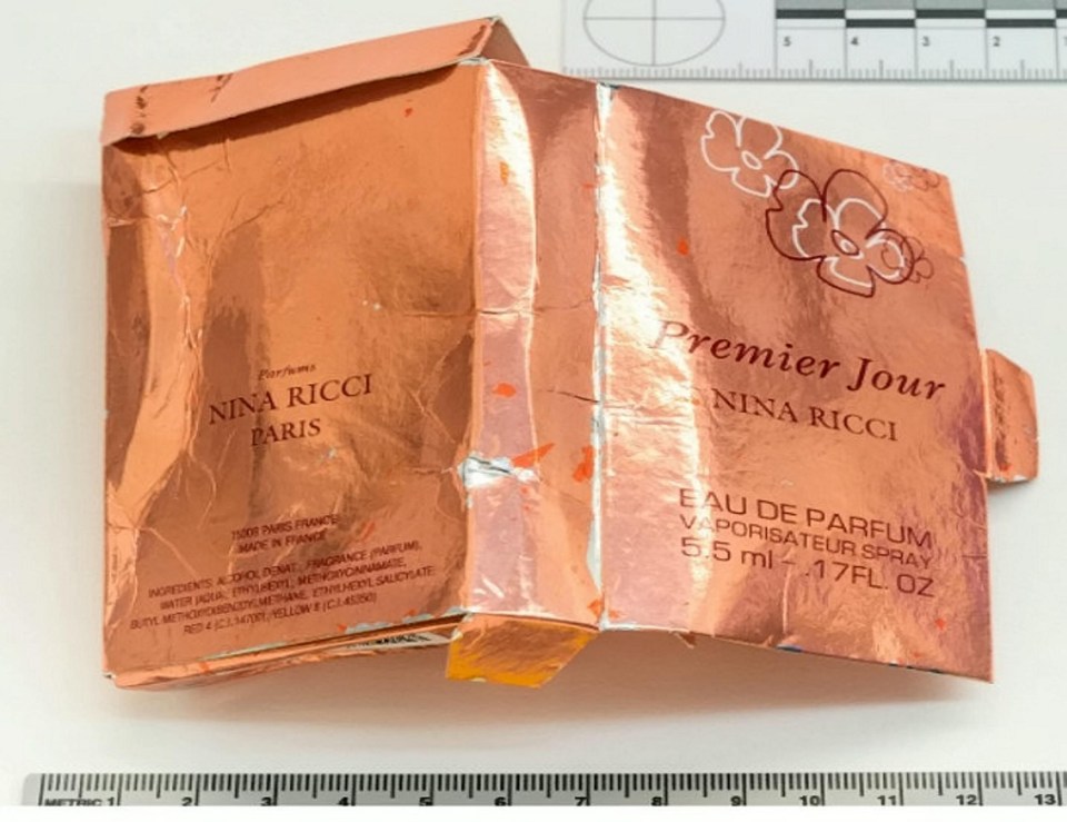 Police said Novichok was brought into Britain in a Nina Ricci ‘Premier Jour’ perfume bottle