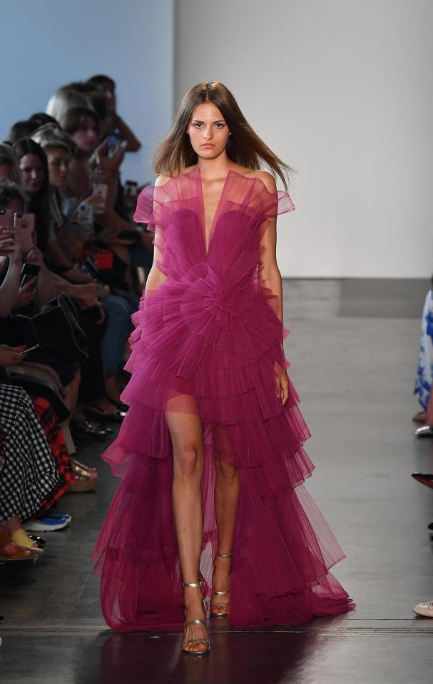  There was plenty of fuchsia ruffles and sheer fabrics