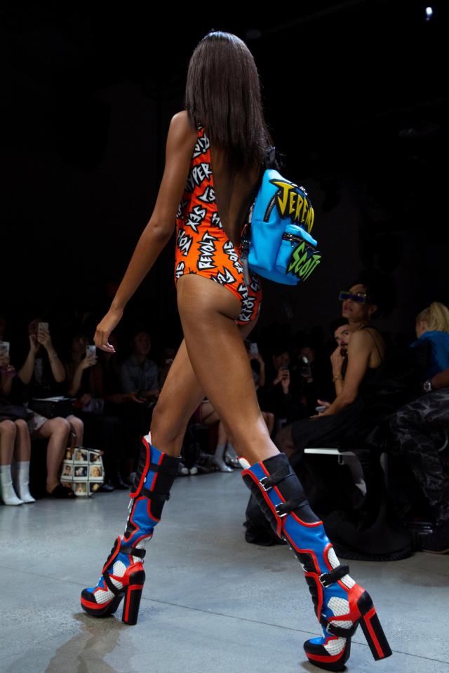  Jeremy Scott's SS19 collection saw plenty of slogans and block colours