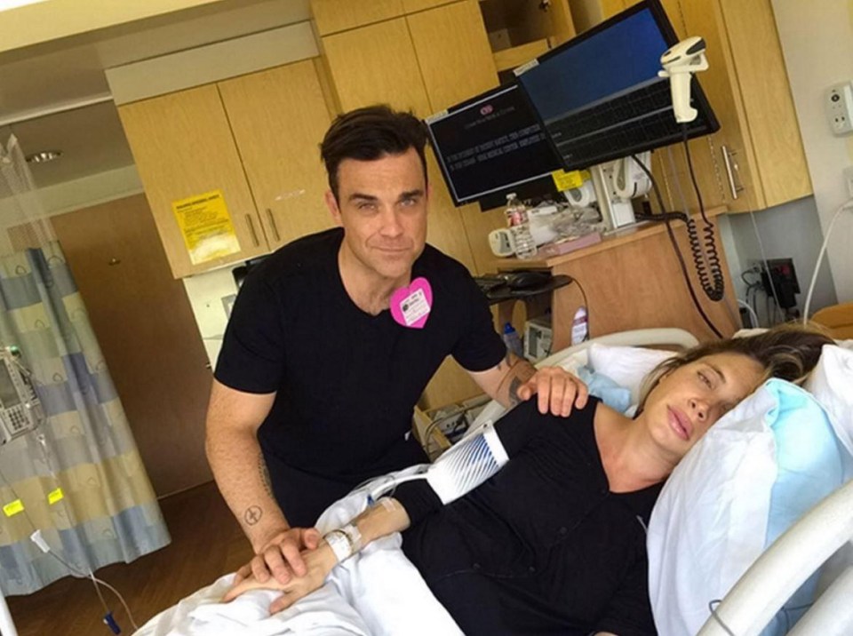 Robbie “helping” his wife in labour with their son Charlie in 2014