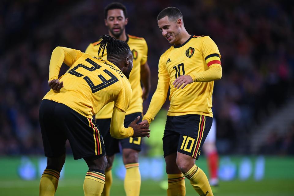  Eden Hazard helped Belgium crush Scotland 4-0