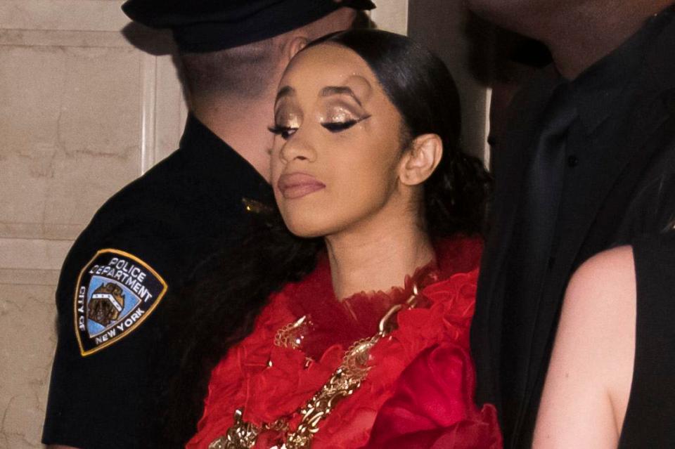  Cardi B was left with a giant lump on her head after clashing with rap rival Nicki Minaj's crew