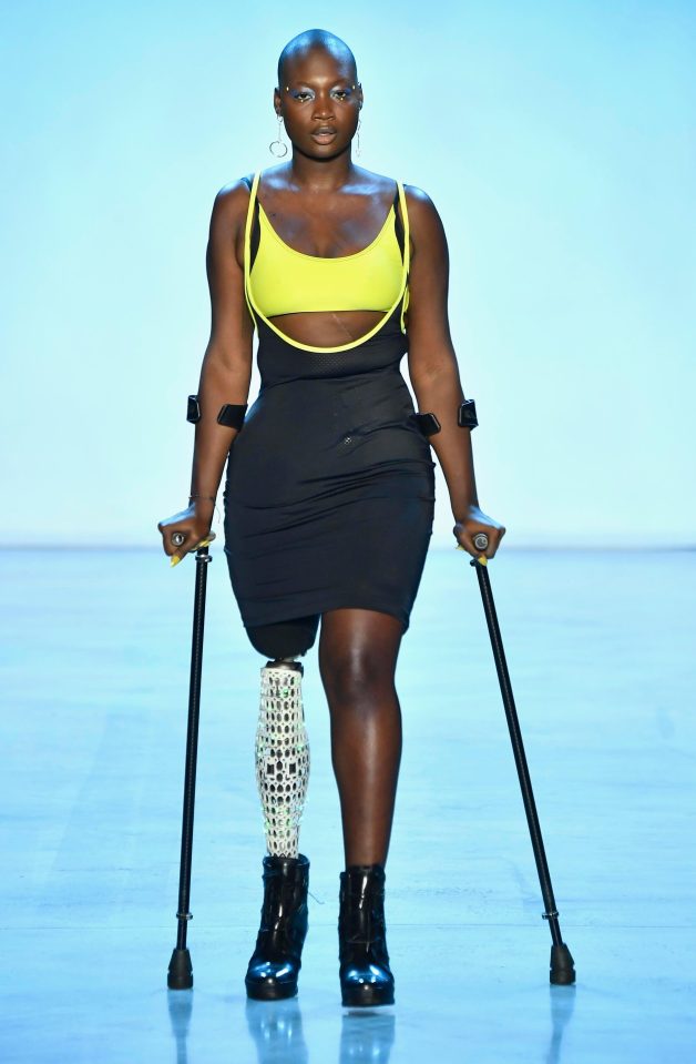  Mama Cax, also known as Cacsmy Brutus, walks the runway for Chromat during New York Fashion Week