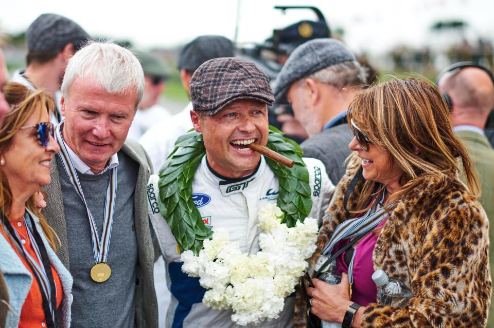  Andy Priaulx celebrates winning the St Mary's Trophy