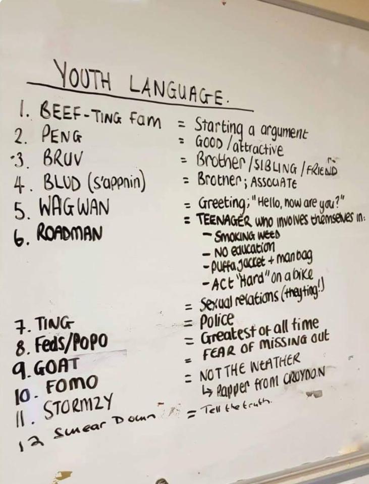  The hilarious list of teenage slang translations to help officers posted online by Surrey police