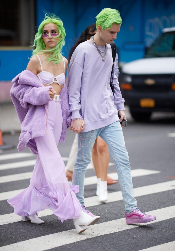  It's lavender and lime from this matching couple