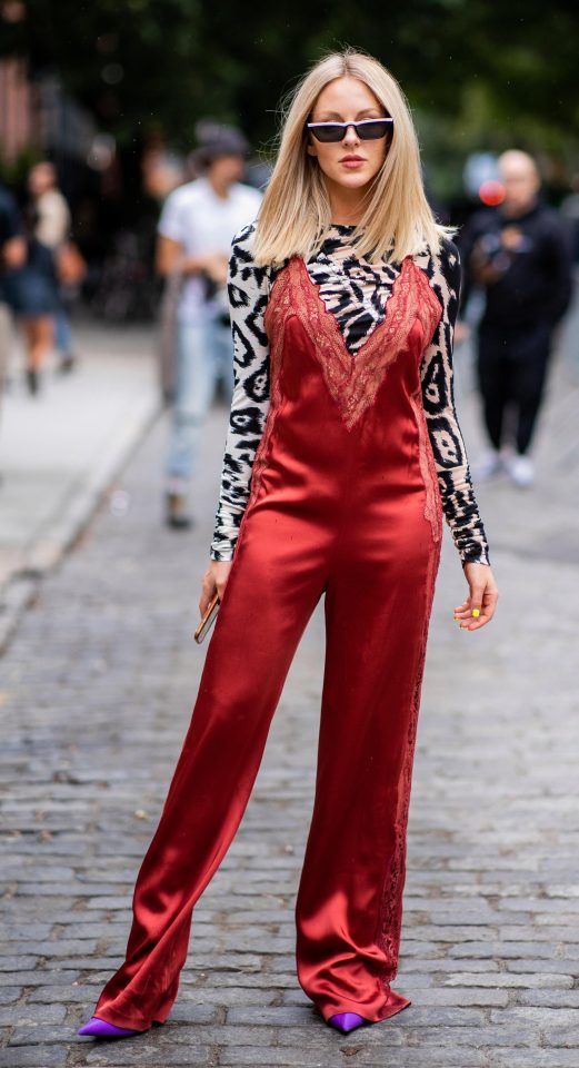  Animal print and red satin lace - what a combo!