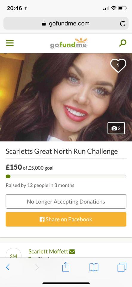  Scarlett posted a message today revealing she would not be running