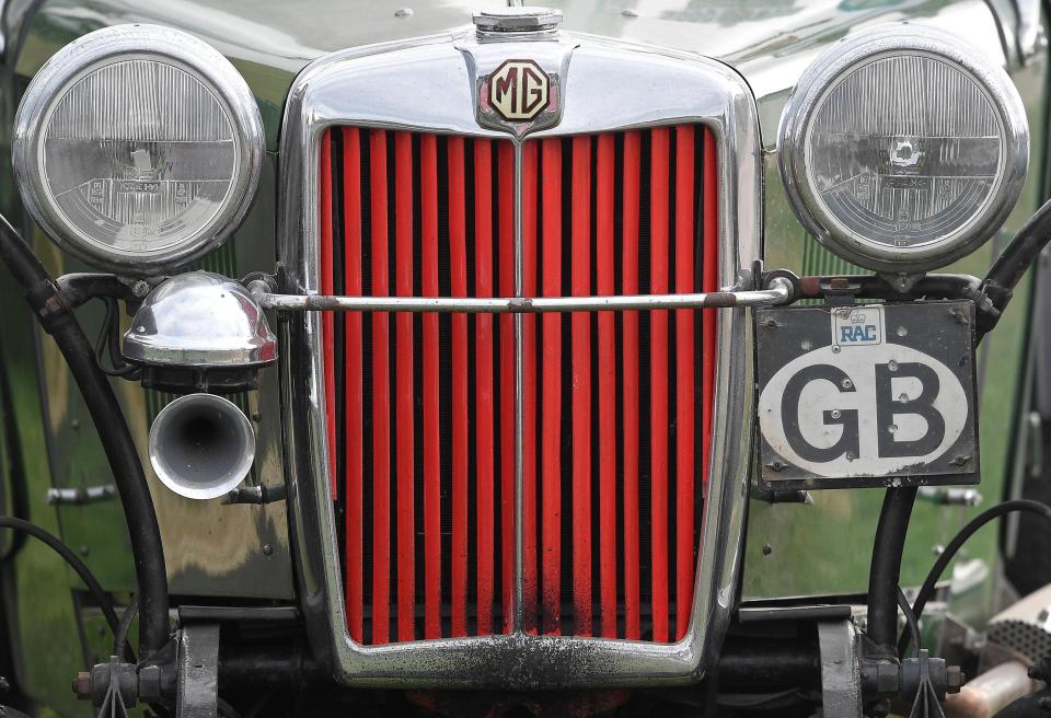  A close-up of a classic MG parked up at Goodwood