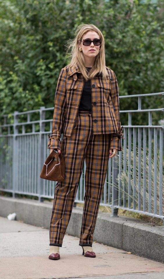  This checked style is perfect for autumn