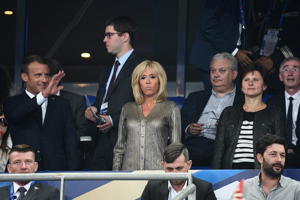  French president Emmanuel Macron, left, and his wife Brigitte, middle, were in attendance