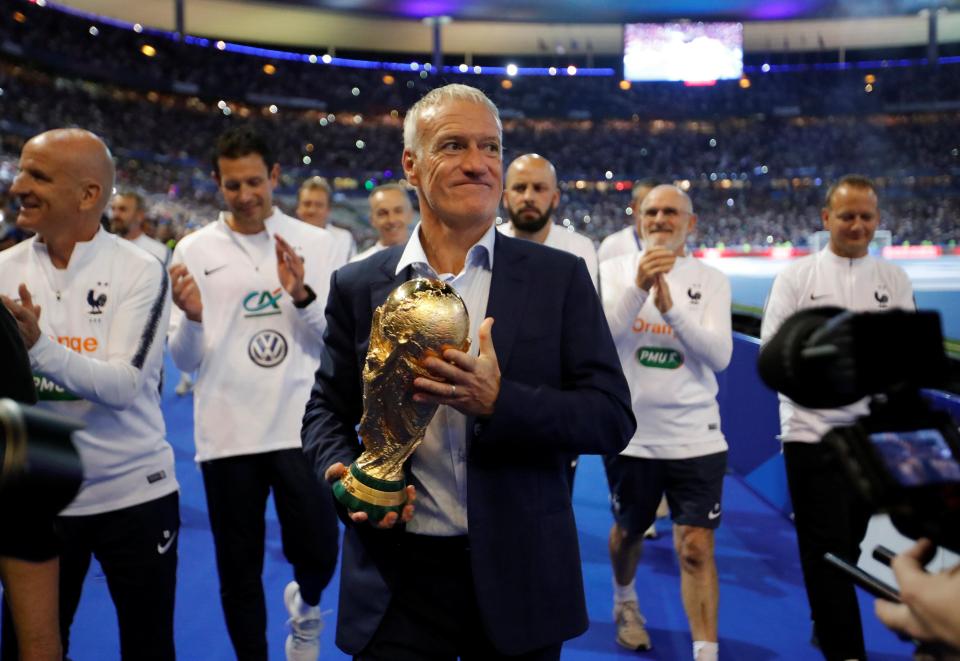  A proud Didier Deschamps with the World Cup trophy