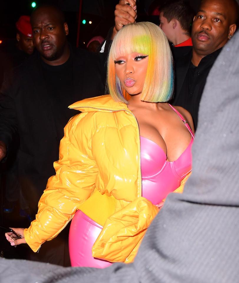  Nicki's hair game was on fire as she wore a rainbow coloured wig