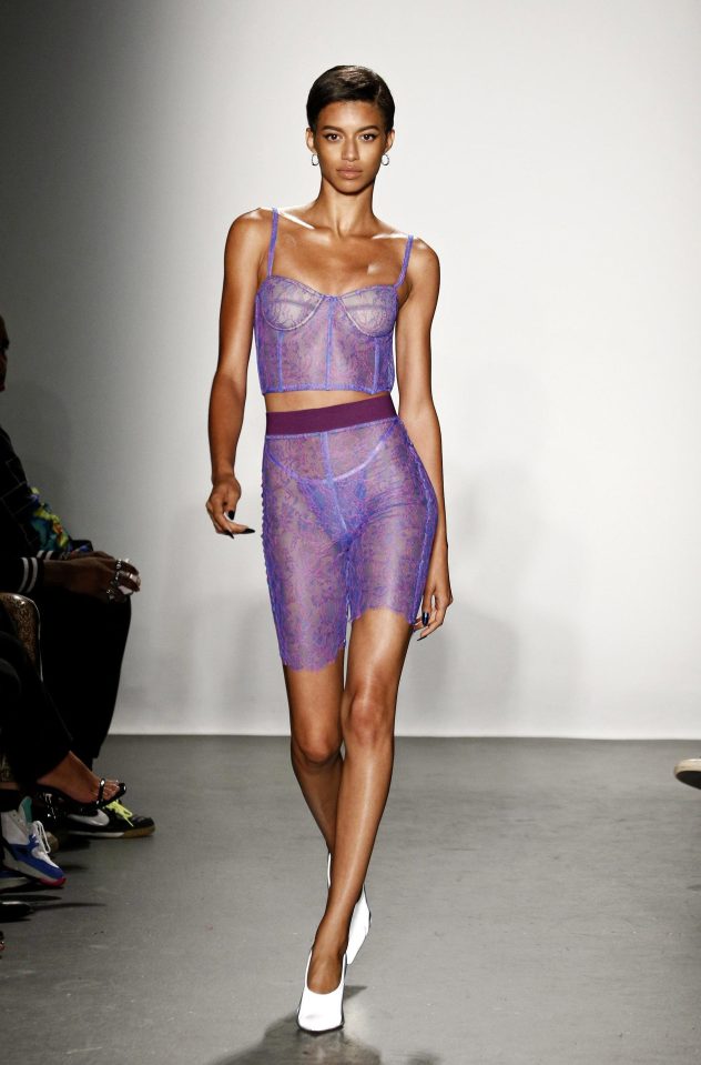  Laquan was all about lacy purple lingerie for SS19