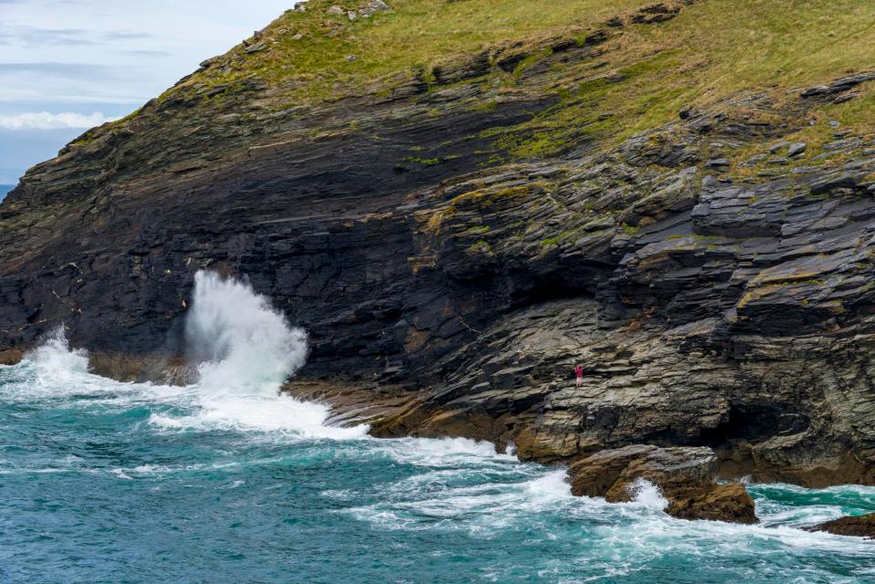  An eye witness spotted the angler near Tintagel Castle in Cornwall