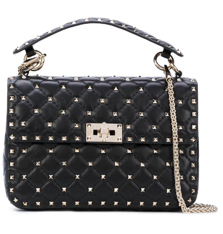 Valentino’s Rockstud Spike crossbody bag costs £1,800 and has a diamond quilted finish