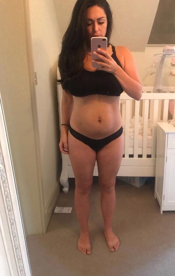  The reality star then revealed a trimmer tum just one month on