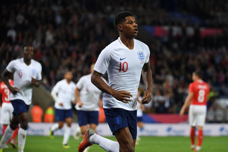  Marcus Rashford scored twice for England over the international break