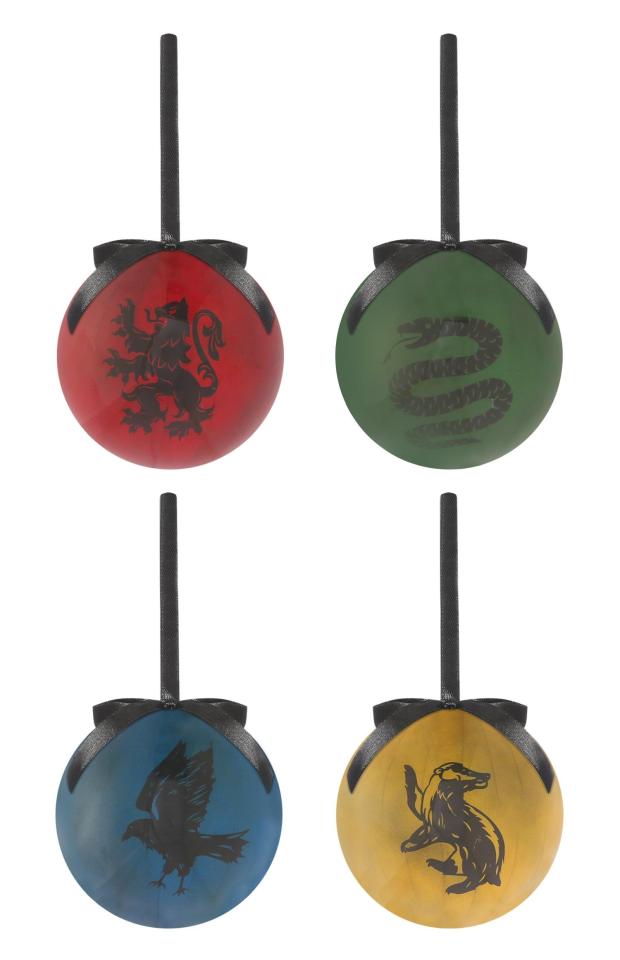  Show your house colours with these Harry Potter baubles costing £4 for four