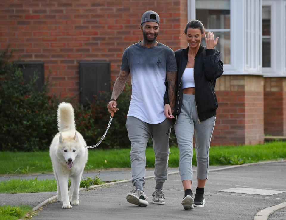  Jermaine Pennant and wife Alice Goodwin looked back on track as they took their dog for a walk today