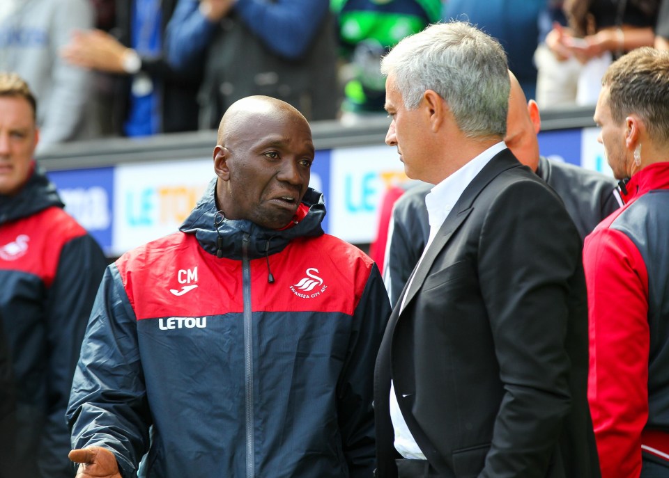 Claude Makelele, seen during his stint as Swansea assistant boss, reckons Jose Mourinho is looking ‘tired’