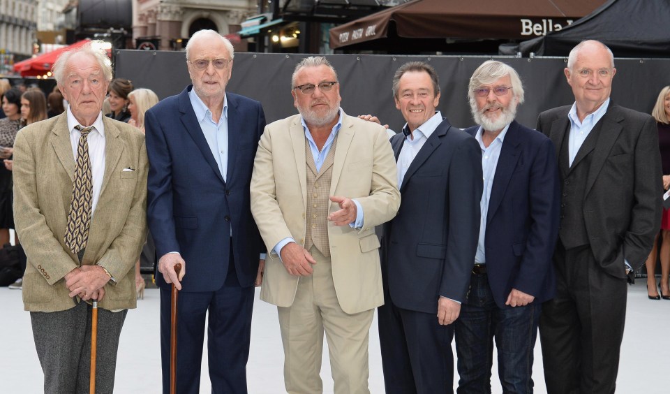 From left to right, Sir Michael Gambon, Sir Michael Caine, Ray Winstone, Paul Whitehouse, Sir Tom Courtenay and Jim Broadbent